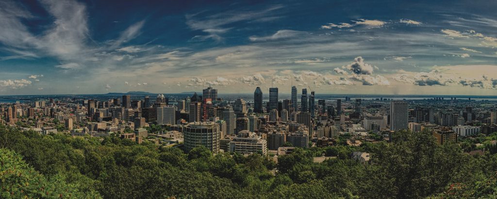Panoramic shot of montreal with a 20 percent black overlay