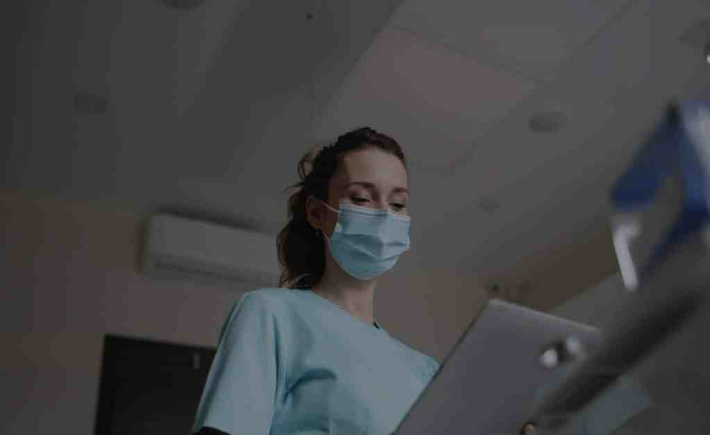Female nurse using a tablet